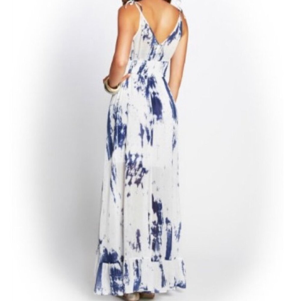 GUESS Tie-Dye High/Low Ruffle Long Dress Size XS